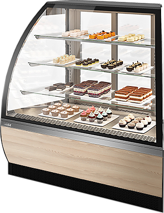 Витрина кондитерская угловая Chilz VETE LUX AN серый, ясень наварра