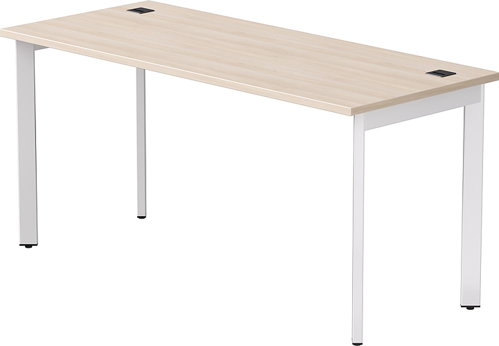 Стол офисный Everprof EVO 1580х670х755 мм (ЛДСП / металл) опоры 45гр, дуб соната / белый