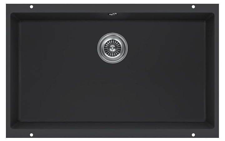 Кухонная мойка KUCHENSTERN 103BL10 UNDER 80 Ku-Granit 730х460х190 мм черный