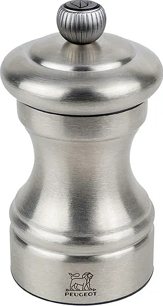 Мельница для перца Peugeot Bistro Chef 33033, 49х100 мм, нержавеющая сталь / металлический измельчитель, серебро