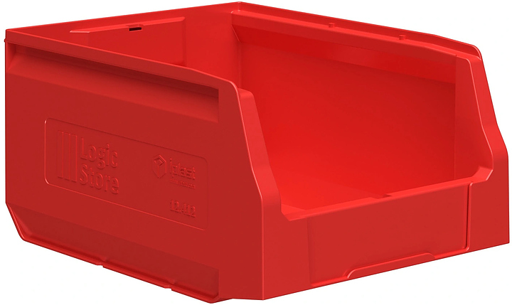 Контейнер iPlast Logic Store 300x225x150 мм с отверстием для перегородки, красный