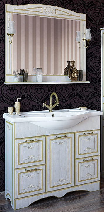 Гарнитур Sanflor Адель 100 см, 3 предмета, белый, золото