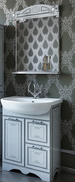 Гарнитур Sanflor Адель 65 см, 3 предмета, белый, серебро