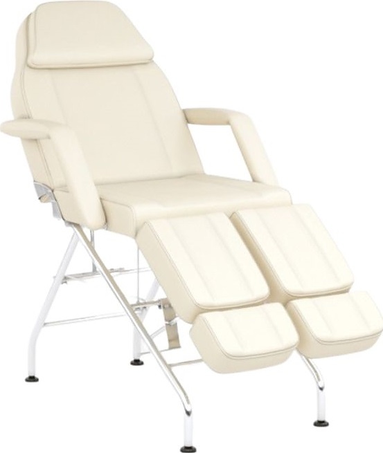 Кресло педикюрное Мэдисон&Co МД-3562, каркас хром, бежевое
