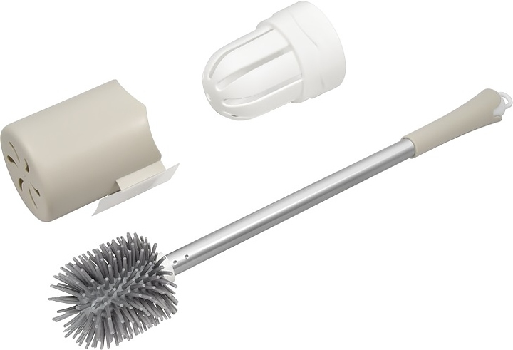 Ершик туалетный Puff Solinne 2522.027 Base (АБС-пластик с силиконовой щетиной) бело-серый