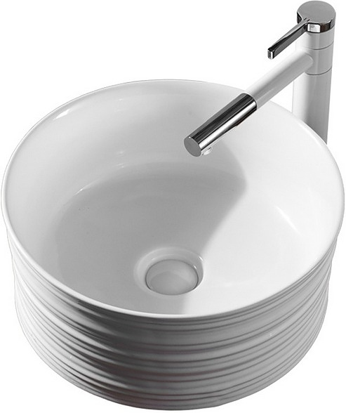 Раковина накладная Mira MR-4040D 40х40 см, без отв. под смеситель, керамика