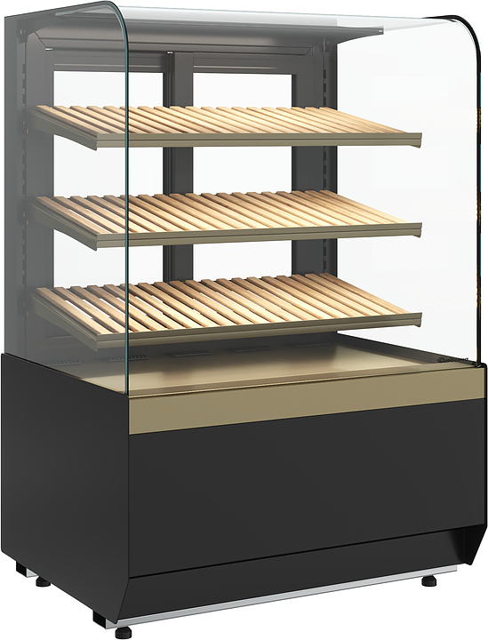 Витрина хлебная Carboma Radius KR70 N 1,3-1 Light Bread (Bronze 9005/0109)