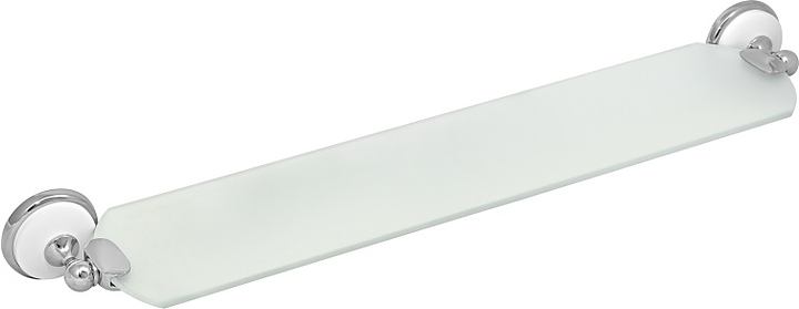 Полка Puff Solinne B-51111 Blanco (силумин / стекло матовое) хром / белая / сатин