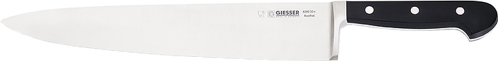 Нож поварской Giesser 8280 30 L=30 см (нерж. сталь / пластик) кованый клинок с черной рукояткой