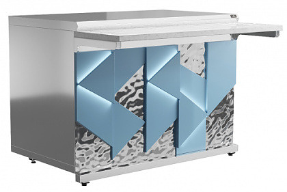 Прилавок нейтральный Luxstahl ПН-1500 Premium Iceberg (Айсберг)
