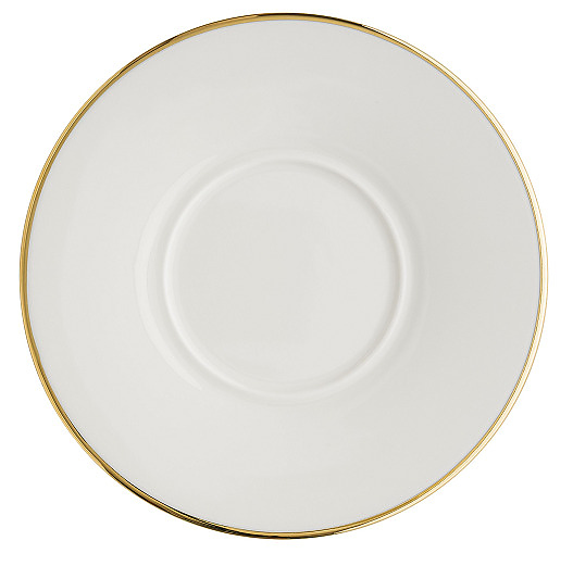 Блюдце Bonna Золотая линия Нит 75508 d 160 мм белый