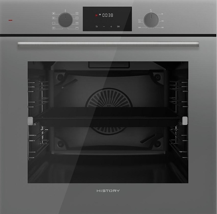 Духовой шкаф HiSTORY OE728B.FGR дымчатый / стекло