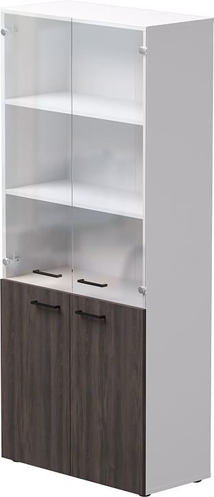 Шкаф для документов Everprof EVO комбинированный, белый, дуб Пасадена