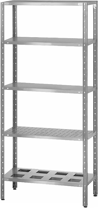 Стеллаж полочный комбинированный Mecon Norma СПЛ 800х400х1800 мм, перфорированные полки, 5 шт.