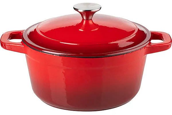 Кастрюля для запекания ProHotel 15201-20E 2.6 л d 20 см h 15 см чугун, красный