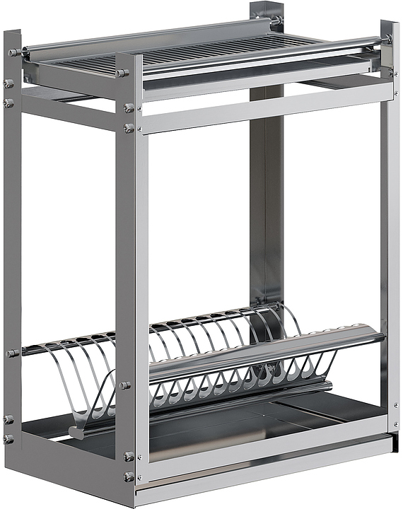 Полка настенная для тарелок и стаканов Restoinox ПНТС-1/1-600-ЭЦ