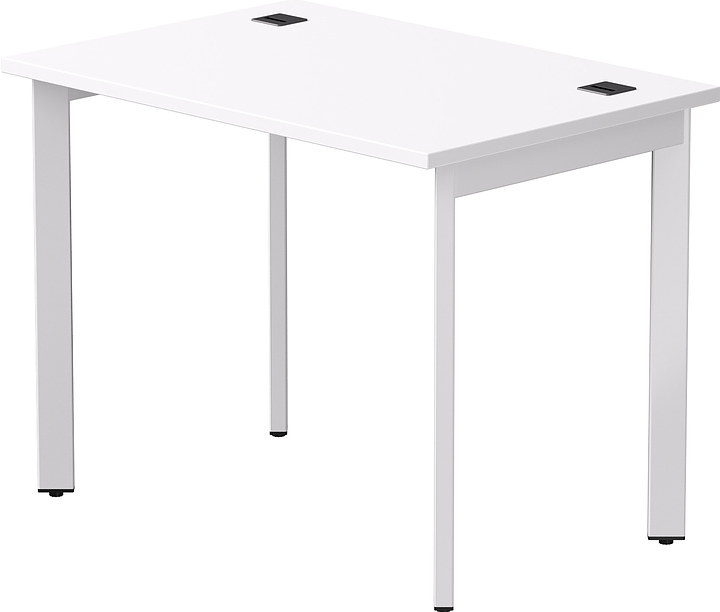 Стол офисный Everprof EVO 980х670х755 мм (ЛДСП / металл) опоры 45гр, белый / белый