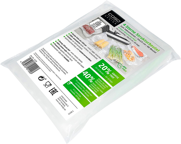 Пакеты вакуумные CASO 4 Sterne 16*23, 150 мкм, 60 шт.