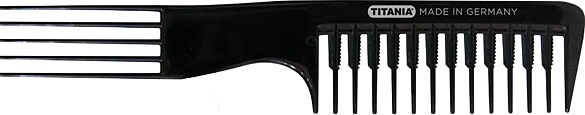 Расческа Titania 1817/2 комбинированная с вилкой черная, 205 мм