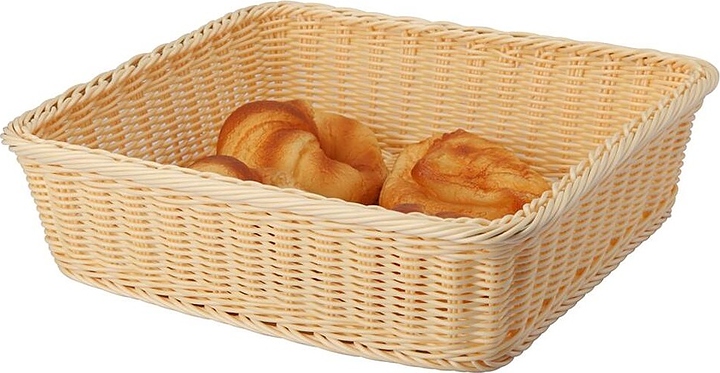 Корзина плетеная для хлеба Sunnex C04077 35,5х32,5 см h=10 см (полиротанг) прямоугольная бежевая