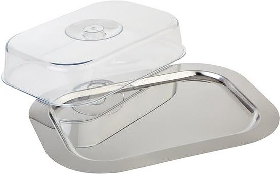 Поднос для подачи APS 76469 42х31 см (нерж. сталь) с крышкой (полистирол)