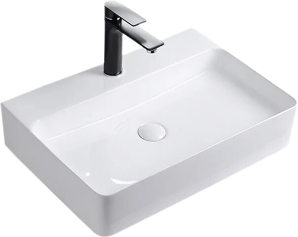 Раковина накладная Mira MR-6145 61х45 см, с отв. под смеситель, керамика