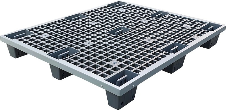 Паллет ТАРА.РУ TR 1210 LP (P) 1200х1000х140 мм (перфорированный на 9 ножках) c защитой бортов