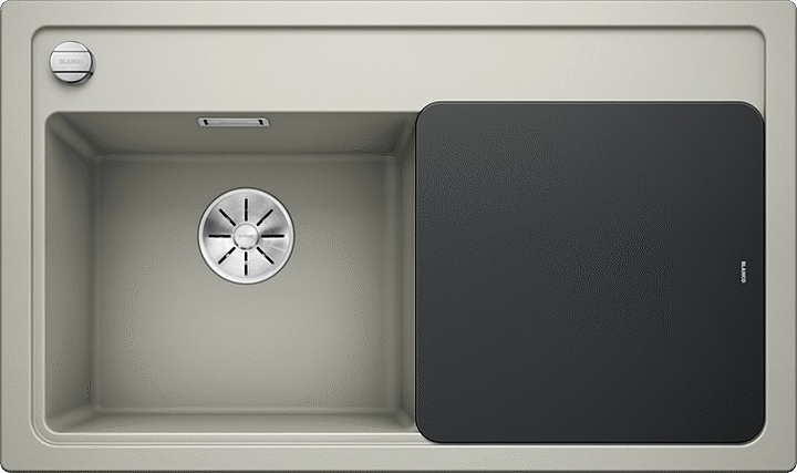 Кухонная мойка Blanco Zenar 45S InFino Silgranit (+доска стекло) жемчужная левая мойка
