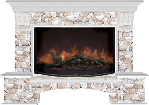 Камин Glenrich Бостон К R 86 Арбат беленый дуб