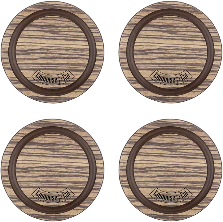 Набор подставок под кружку ComposeEat NBD4950654KL6 Бирдекель 95 мм, 4 шт., зебрано натуральный
