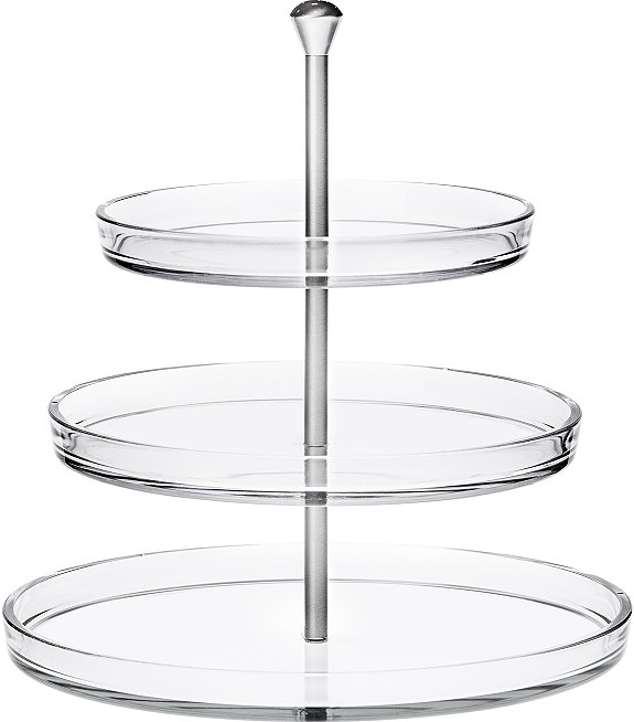 Этажерка Borgonovo 13286846 Palladio d=22/27/32 см h=34 см 3-ярусная (стекло / металл)