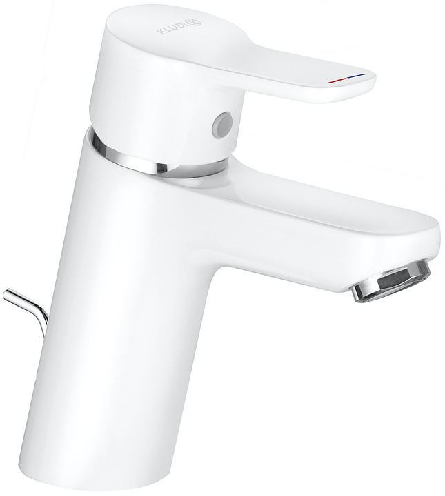 Смеситель для раковины KLUDI Pure&Easy 373829165 с донным клапаном, белый