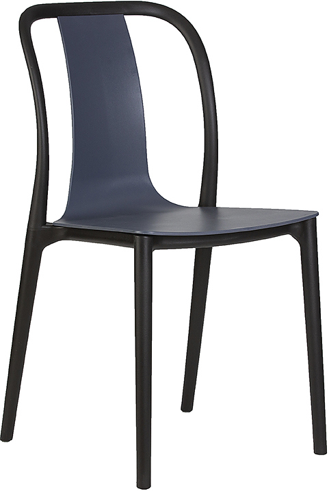 Стул обеденный DOBRIN 669PP-LMZL ADAM (черный, серо-голубой)