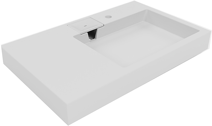 Раковина Stella Polar Солярис 80 80х50 см, правая, мрамор