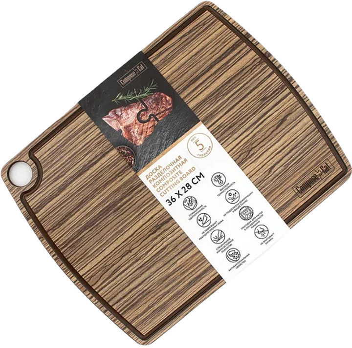 Доска разделочная ComposeEat DRJ3662830654KL6 зебрано натуральный