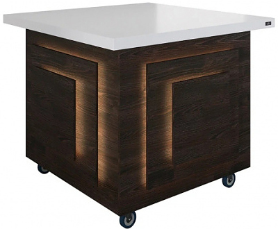 Салат-бар нейтральный без верхней полки Куб Luxstahl СБНК-1000 Premium Pafos (столешница из искусственного камня)