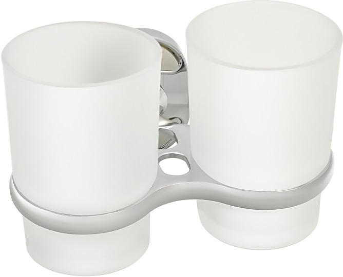 Подстаканник Puff Solinne 2546.147 Element двойной (нерж. сталь / стекло матовое) хром / сатин