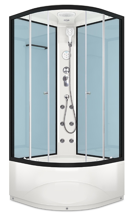 Душевая кабина с гидромассажем и блоком управления Domani-Spa Delight 88 high DS01D88HDbCl10 80х80 см