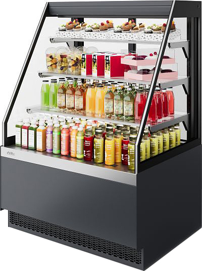 Витрина кондитерская Chilz VETE II KUB OFT 60 серый матовый, шлифованная нержавейка