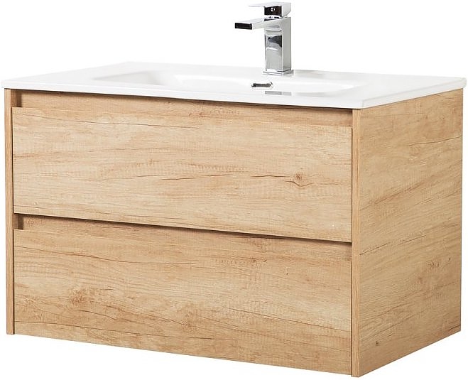Тумба с раковиной BelBagno KRAFT-1000-2C-SO-RNN + BB1000ETL дуб небраска натуральный