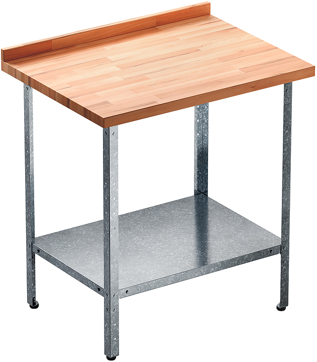 Стол кондитерский Мебель Фронт Бизнес СКБП 800x900x860 мм, полка сплошная, с бортом, бук