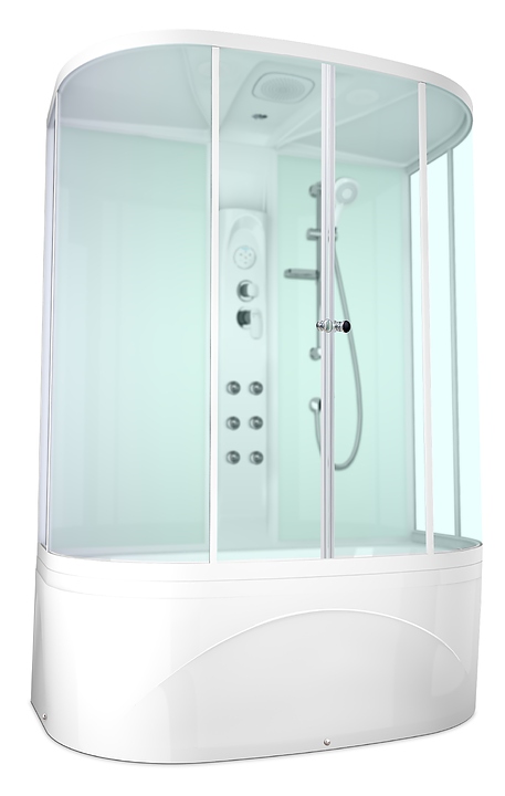 Душевая кабина с гидромассажем и блоком управления Domani-Spa Neat high DS01N158HWM10 150х80 см