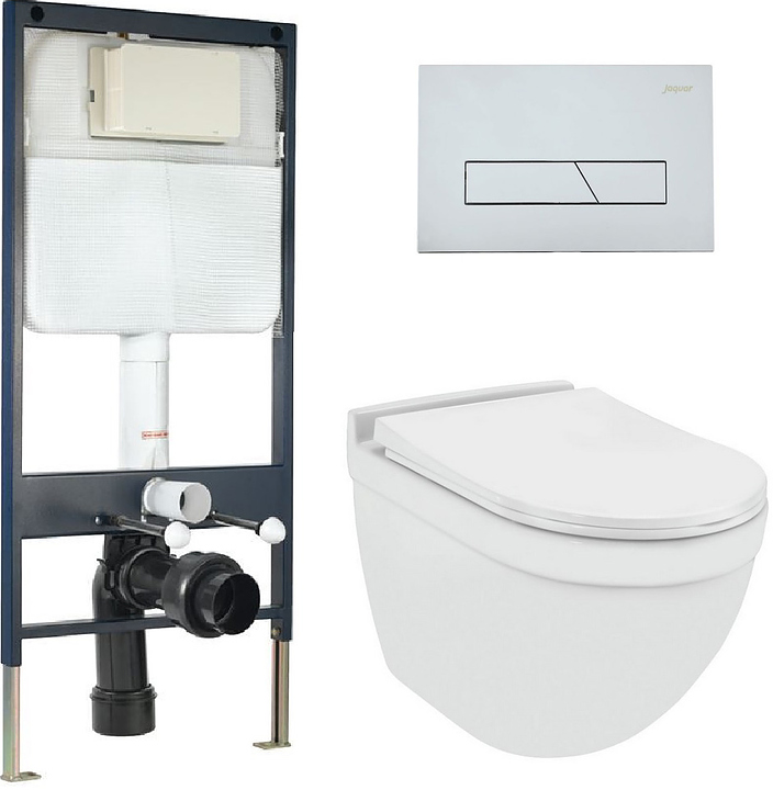 Унитаз подвесной с инсталляцией и панелью смыва Jaquar Solo JAQUAR-WC-SET-03