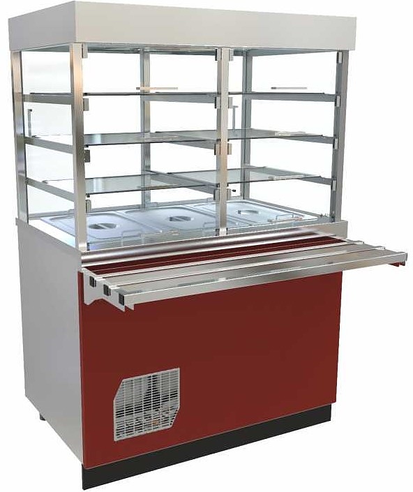 Прилавок-витрина холодильный Abat Сэйла ПВВ(Н)-70Е-С-НШ бордо