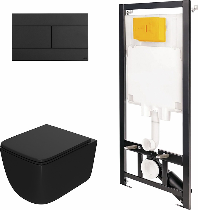 Унитаз подвесной с инсталляцией и панелью смыва OLI 80 ECO 886914SLO3+PN41831BM