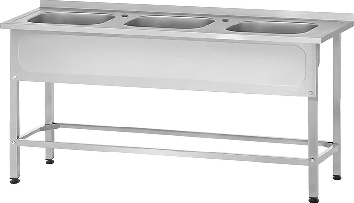 Ванна моечная Mecon Norma Inox ВМЦн 1500х700х860 мм (3 м/о 400х500х250 мм) ножка профильная