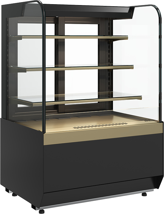 Витрина кондитерская Carboma Radius KR70 VM 0,9-2 Standard открытая (Bronze 9005/0109)
