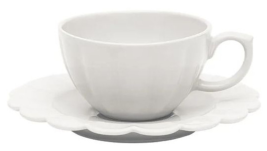 Пара чайная Oxford FLORA CAMELIA 152289 (чашка 220 мл и блюдце 16 см) белый