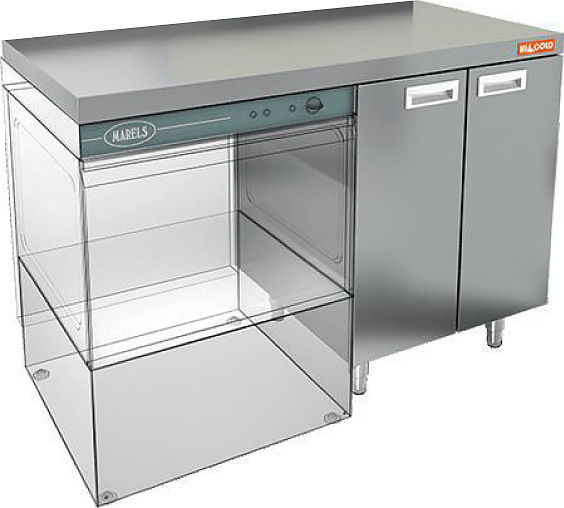 Стол под посудомоечную машину HICOLD НБМСЗКП-12/7Л c левым крылом