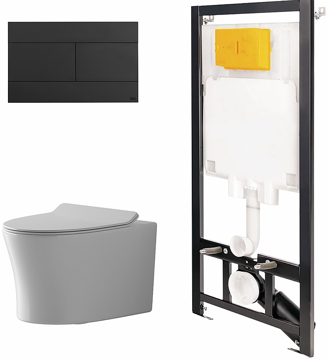 Унитаз подвесной с инсталляцией и панелью смыва OLI 80 ECO 886914SLO3+PN41711